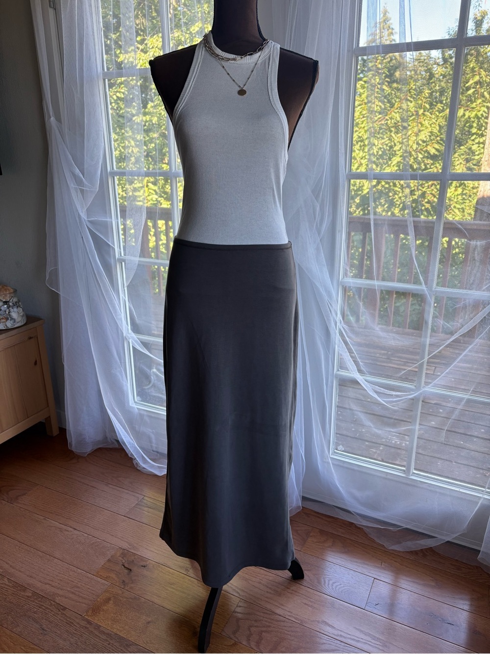 NEW!!! Gray Maxi Skirt